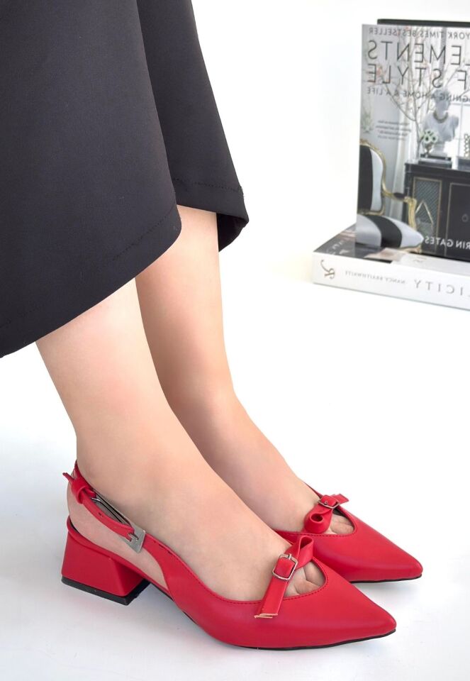 Rewat Kırmızı Cilt Topuklu Ayakkabı