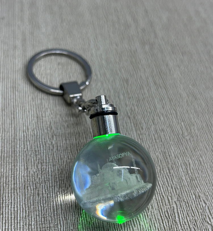 Ledli Ayasofya Tasarımı Kristal Anahtarlık