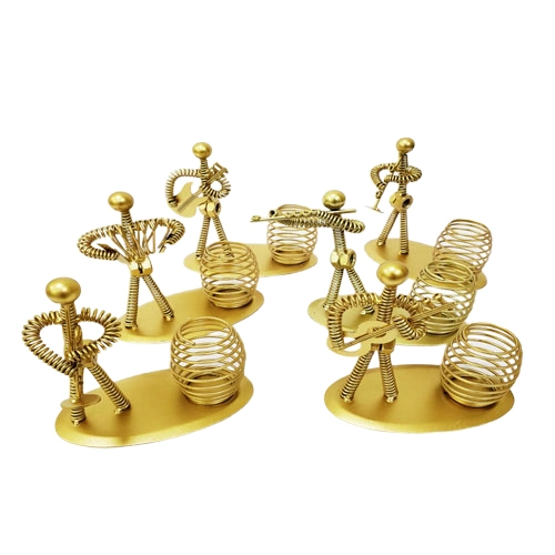 Dekoratif Sarı Metal Adam Müzisyen Kalemlik