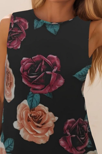 Kadın Kolsuz Sırttan Bağlamalı Fırfırlı Leopar Desenli Süprem Elbise