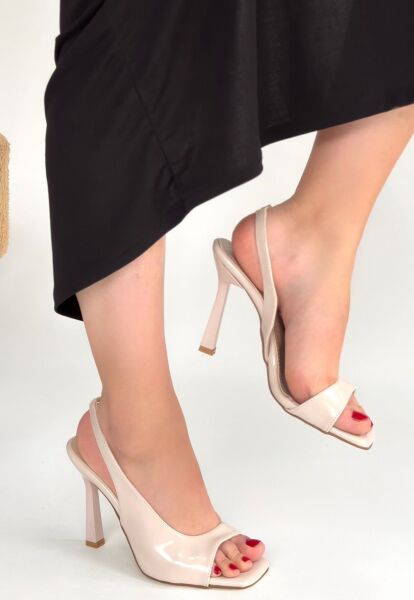 Janta Bej Cilt Topuklu Ayakkabı
