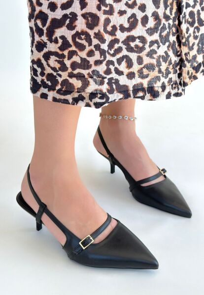 Darina Siyah Cilt Topuklu Ayakkabı