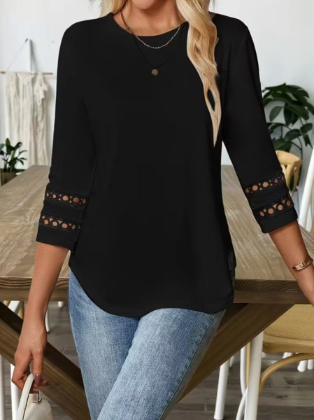 Kadın Uzun Kollu Bisiklet Yaka Truvakar Kollu Viskon Bluz