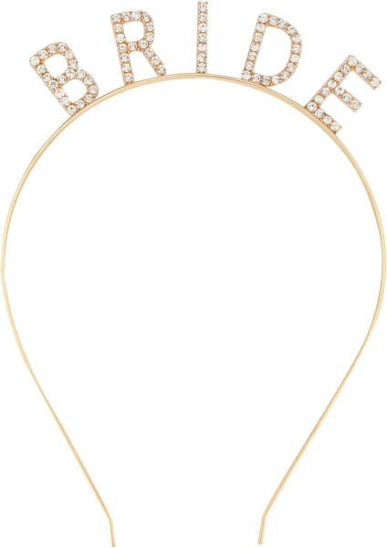 Altın Gold Renk Bekarlığa Veda Kristal Taş Bride Tacı İthal
