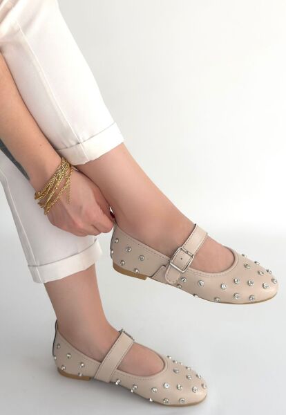 Ritta Bej Cilt Kemerli Babet Ayakkabı