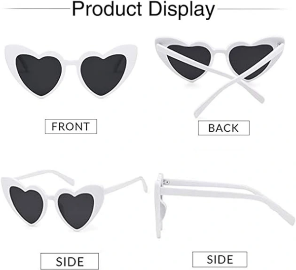 Beyaz Renk Kalp Şekilli Parti Gözlüğü
