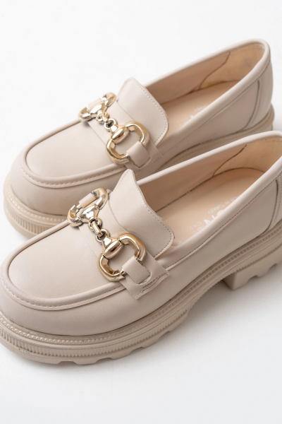 745-773 Bej Günlük Yüksek Tabanlı Loafer Ayakkabı