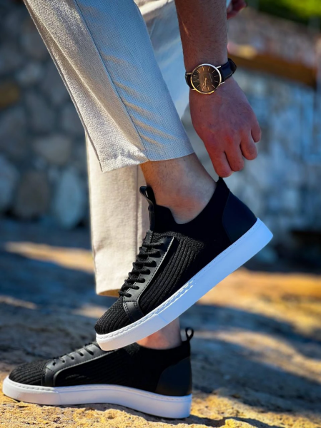 KB-112   Kuback Siyah Triko Bağcıklı  Günlük Erkek  Ayakkabı