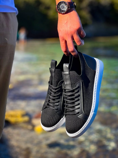 KB-112   Kuback Siyah Triko Bağcıklı  Günlük Erkek  Ayakkabı