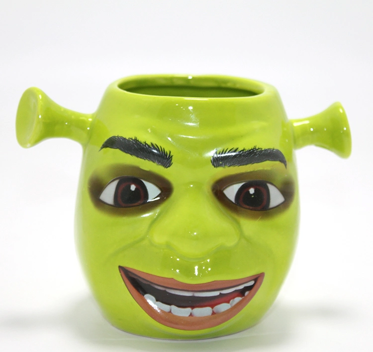 3D Shrek Tasarımı Porselen Kupa Bardak