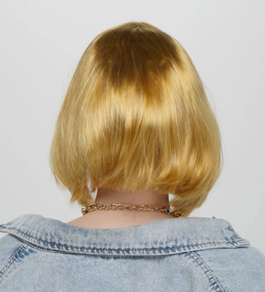 Düz Kesim Küt Parti Peruğu Altın Renk