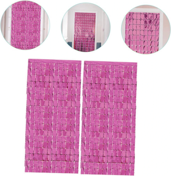 Rose Gold Disko Dikdörtgen Kesim Kapı Perdesi