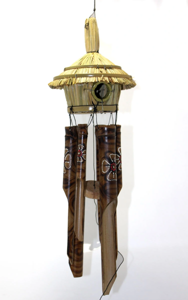 Hasır Kuş Yuvalı Bambu Çan 50 cm