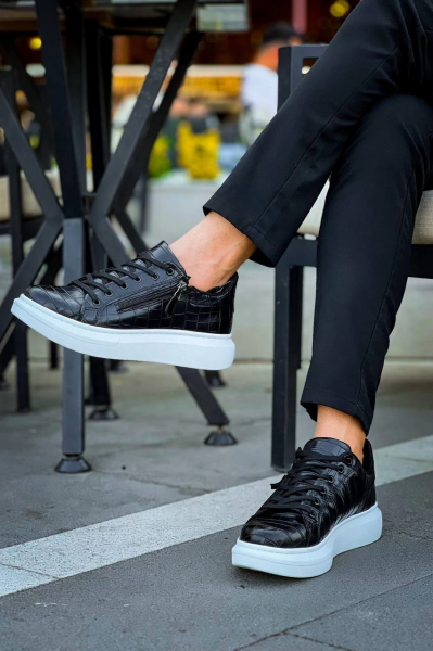 KB-309  Kuback  Siyah Fermuar Ve Bağcıklı  Günlük Erkek  Ayakkabı