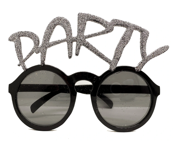 Gümüş Simli Party Yazılı Parti Gözlüğü Show
