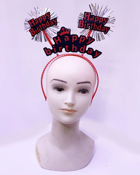 Happy Birthday Neon Kırmızı Doğum Günü Tacı