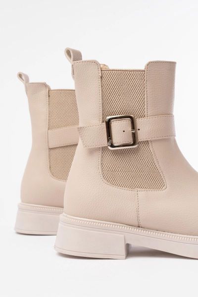 02-2004 Bej Toka Aksesuarlı Lastikli Günlük Kadın Bot