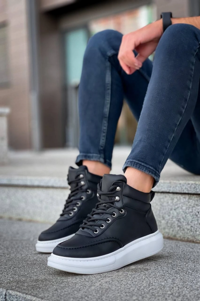 KB-0994  Kuback  Siyah Cilt  Yüksek Taban  Erkek Bilek Bot