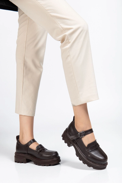 745-771 Kahve Günlük Yüksek Tabanlı Loafer Ayakkabı