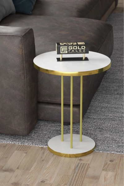 Zigon Sehpa Terra Gold Beyaz