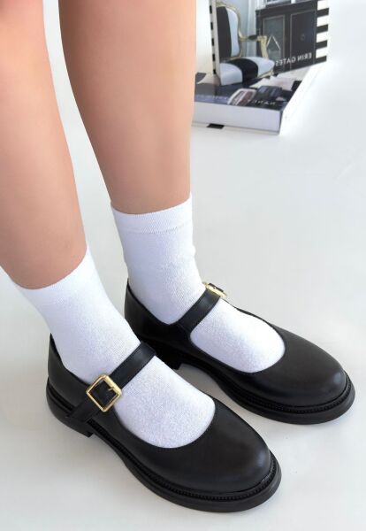 Yokox Siyah Cilt Oxford Ayakkabı