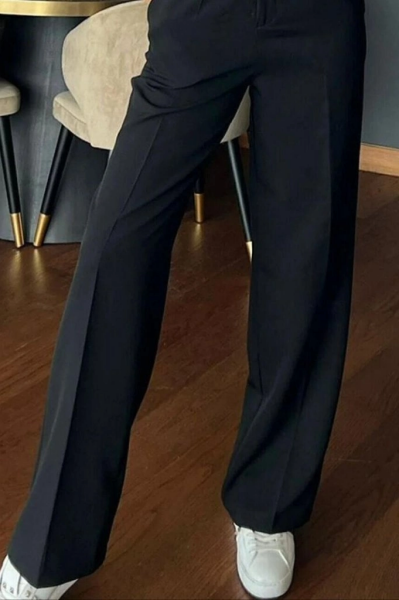 Kadın Yüksek Bel Cepli Ithal Krep Pantolon