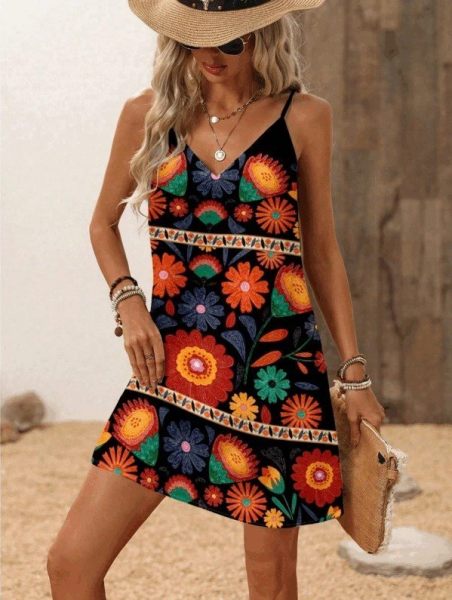 Kadın Ip Askılı V Yakalı Süprem Elbise