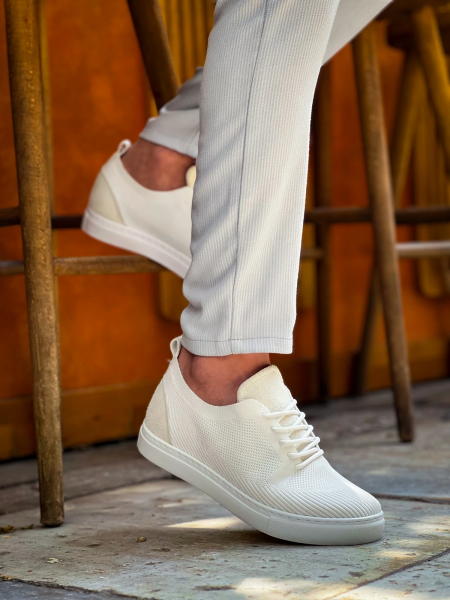 KB-101 Kuback Beyaz Triko Bağcıklı Günlük Erkek Ayakkabı