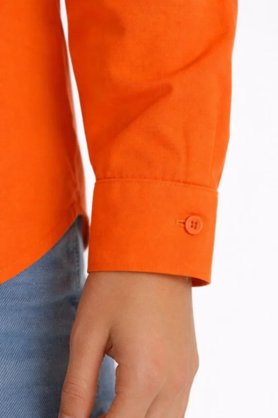 Uzun Kollu Gömlek Düğmeli Klasik Yaka Günlük Ve Ofis Şıklığına Uygun - Turuncu