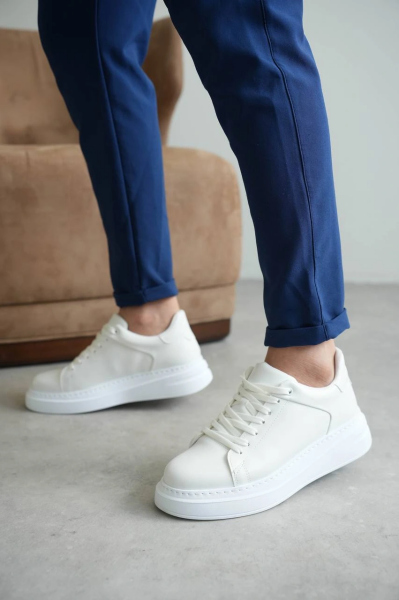 KB-B2 Kuback Beyaz Cilt Günlük Erkek Ayakkabı