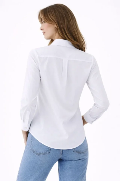 Uzun Kollu Gömlek Düğmeli Klasik Yaka Günlük Ve Ofis Şıklığına Uygun - Beyaz