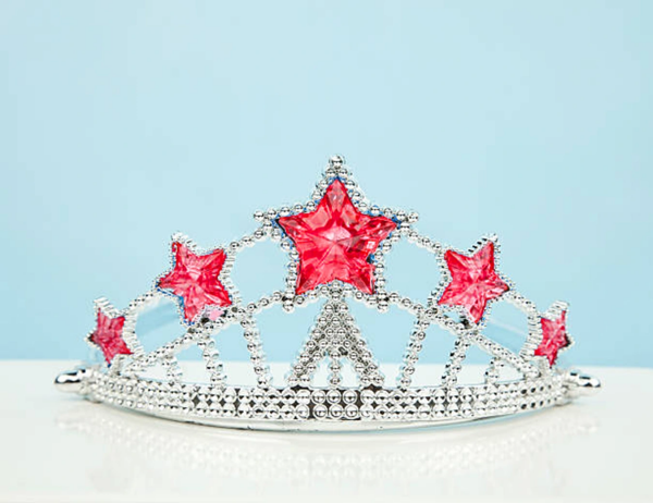 Kırmızı Yıldız Taşlı Plastik Elsa Tacı Çocuk Boy