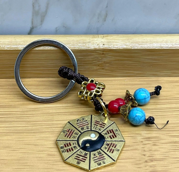 Metal Renkli Yin Yang Anahtarlık