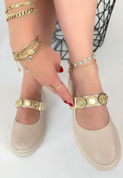 Okira Bej Cilt Oxford Ayakkabı