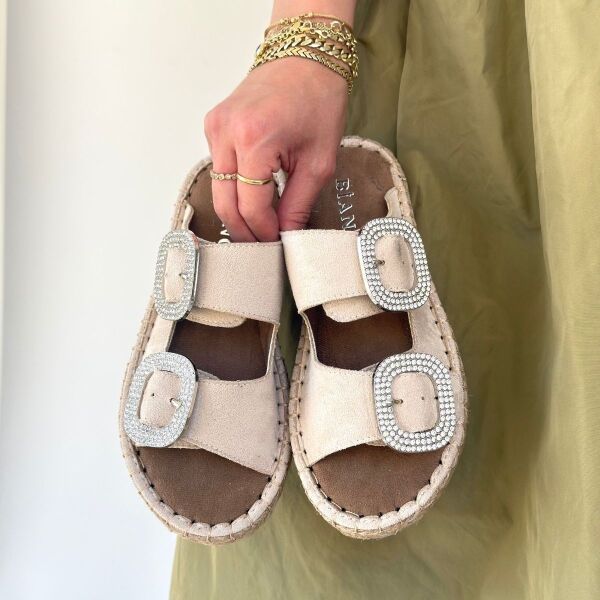 Hertas Bej Nubuk Tokalı Terlik