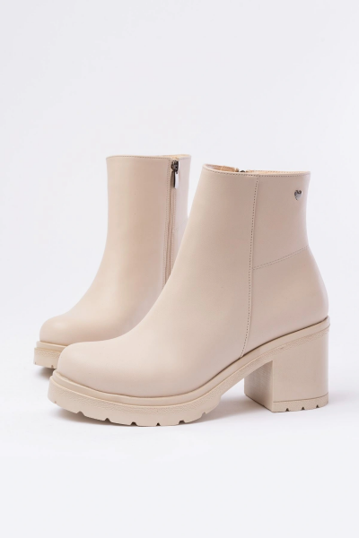 767-3020 Kahverengi Fermuarlı Kalın Topuklu Günlük Kadın Bot