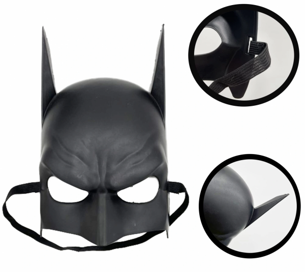 Siyah Çocuk Batman Maskesi Lastikli