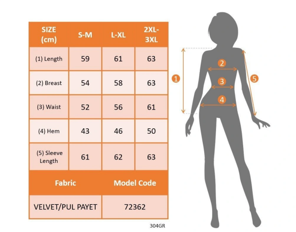 Kadın Uzun Kollu önü Açık Fermuarlı Pulpayetli Kadife Ceket