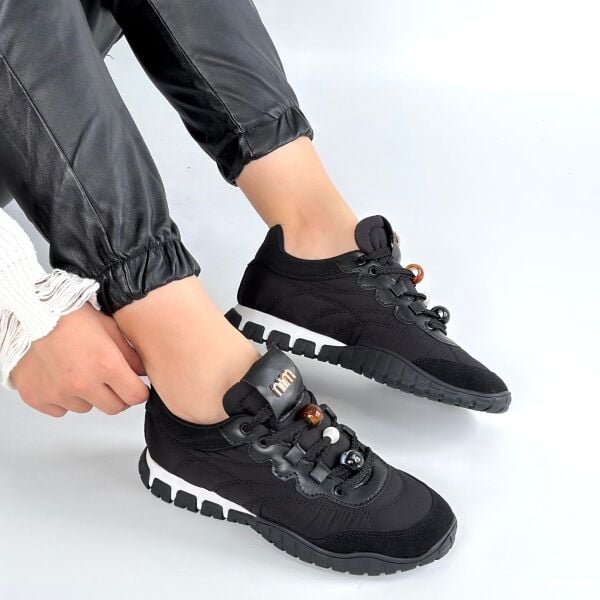 Tues Siyah Nubuk Bağcıklı Spor Ayakkabı